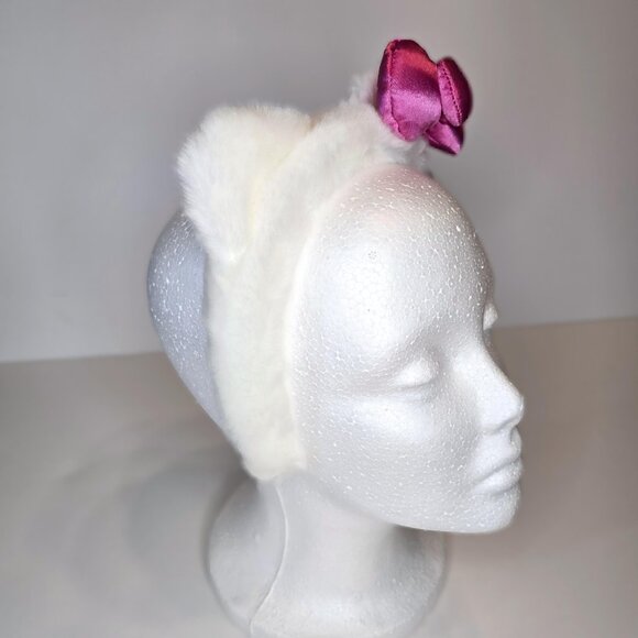Hello Kitty Furry Headband Pink Bow Universal Studios Hollywood Hair Band NEW - Picture 3 of 4